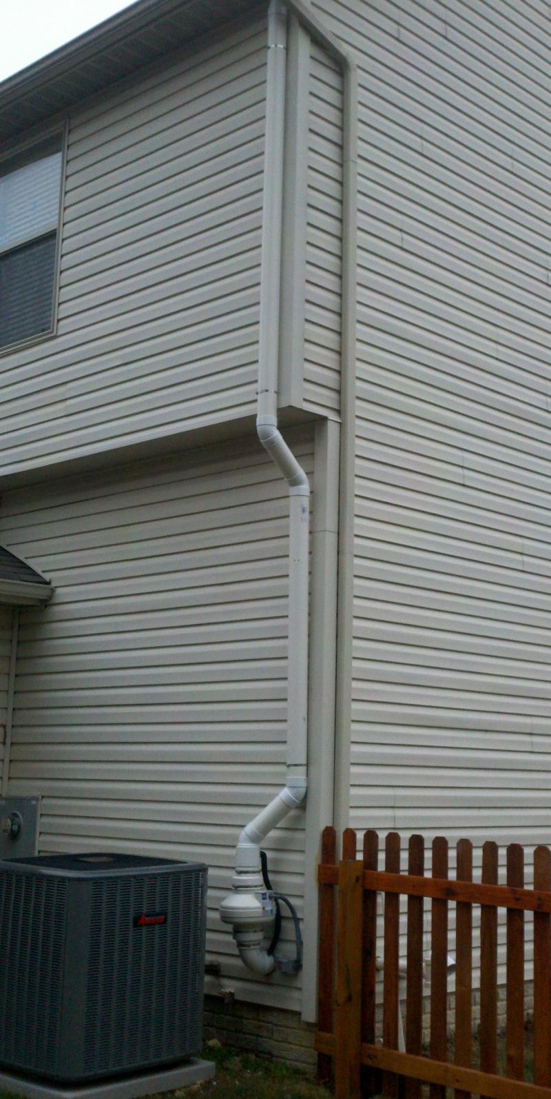 RADON PIPING AT CANTILEVER